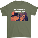 Wander Woman Funny Hiking Trekking Walking Mens T-Shirt 100% Cotton Military Green