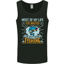 Wasted Life the Rest I Spent Fishing Funny Mens Vest Tank Top Black