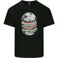 Watermelon Moon Space Planets Mens Cotton T-Shirt Tee Top Black
