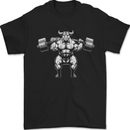 Weightlifting Bull Training Top Gym Bodybuilding Mens T-Shirt 100% Cotton Black