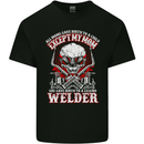 Welder Son Funny Welding Skull Mom Mens Cotton T-Shirt Tee Top Black