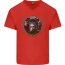 Welsh Bodybuilding Flag Gym Training Wales Mens V-Neck Cotton T-Shirt Red