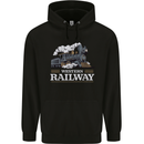 Western Railway Locomotive Train Trainspotting Mens 80% Cotton Hoodie Black