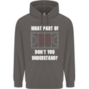 What Part of Hockey Dont You Understand Ice Mens 80% Cotton Hoodie Charcoal