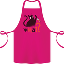 What? Funny Murderous Black Cat Halloween Cotton Apron 100% Organic Pink