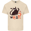 What? Funny Murderous Black Cat Halloween Mens Cotton T-Shirt Tee Top Natural