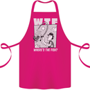Wheres the Fish WTF Funny Fishing Fisherman Cotton Apron 100% Organic Pink