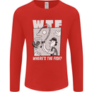 Wheres the Fish WTF Funny Fishing Fisherman Mens Long Sleeve T-Shirt Red