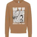 Wheres the Fish WTF Funny Fishing Fisherman Mens Sweatshirt Jumper Caramel Latte