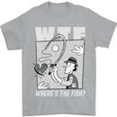 Wheres the Fish WTF Funny Fishing Fisherman Mens T-Shirt 100% Cotton Sports Grey