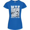 Wheres the Fish WTF Funny Fishing Fisherman Womens Petite Cut T-Shirt Royal Blue