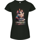 Whiskers & Wishes Cat Birthday Womens Petite Cut T-Shirt Black