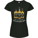 Whisky My Favourite Teenagers Funny Whiskey Womens Petite Cut T-Shirt Black