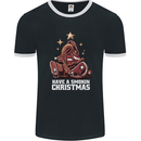 Meat Christmas Tree Funny Xmas Dinner BBQ Mens Ringer T-Shirt FotL Black/White