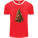 Strawberry Christmas Tree Xmas Mens Ringer T-Shirt FotL Red/White
