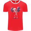 Gym Skeleton Bodybuilding Training Top Mens Ringer T-Shirt FotL Red/White