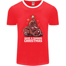 Meat Christmas Tree Funny Xmas Dinner BBQ Mens Ringer T-Shirt FotL Red/White