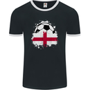 England Football Flag Mens Ringer T-Shirt FotL Black/White