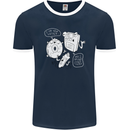 Storage Father Flash Drive CD ROM Floppy Mens Ringer T-Shirt FotL Navy Blue/White