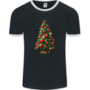Strawberry Christmas Tree Xmas Mens Ringer T-Shirt FotL Black/White