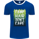 Camp Hair Dont Care Funny Caravan Camping Mens Ringer T-Shirt Royal Blue/White