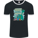 Grandma-saurus Funny Dinosaur Grandkids Mens Ringer T-Shirt FotL Black/White
