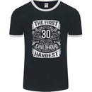 First 30 Years of Childhood Funny 30th Birthday Mens Ringer T-Shirt FotL Black/White