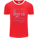 Mum and a Nurse Funny Mothers Day Gift Mens Ringer T-Shirt FotL Red/White