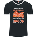 I'm Not Bacon Funny Food Mens Ringer T-Shirt FotL Black/White