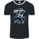Maverick Skateboarder Skateboard Mens Ringer T-Shirt FotL Black/White