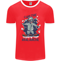 I Am the Avalanche Funny Snowboarding Mens Ringer T-Shirt Red/White