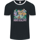Camping is My Escape From Reality Caravan Mens Ringer T-Shirt FotL Black/White