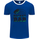 Ice Hockey Dad Fathers Day Mens Ringer T-Shirt Royal Blue/White
