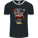 Life Without Goal Football Quote Funny Mens Ringer T-Shirt FotL Black/White