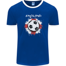 England Flag Football St George Cross Mens Ringer T-Shirt FotL Royal Blue/White