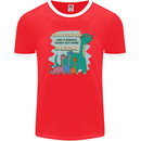 Nanny-saurus Funny Dinosaur Grandkids Mens Ringer T-Shirt FotL Red/White