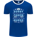 Taken By a Smart Nurse Funny Valentines Day Mens Ringer T-Shirt FotL Royal Blue/White