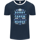 Taken By a Smart Nurse Funny Valentines Day Mens Ringer T-Shirt FotL Navy Blue/White