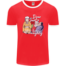 Funny Christmas Pregnancy Xmas Pregnant Xmas Mens Ringer T-Shirt FotL Red/White