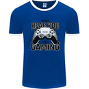 I Can't Hear You Im Gaming Funny Gamer Mens Ringer T-Shirt Royal Blue/White