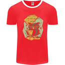 Funny Book Reading Owl Bookworm Books Mens Ringer T-Shirt Red/White