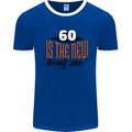 60th Birthday 60 is the New 21 Funny Mens Ringer T-Shirt Royal Blue/White