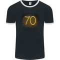 70th Birthday Neon Lights 70 Year Old Mens Ringer T-Shirt FotL Black/White