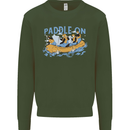 White Water Rafting Paddle On Whitewater Kids Sweatshirt Jumper Forest Green