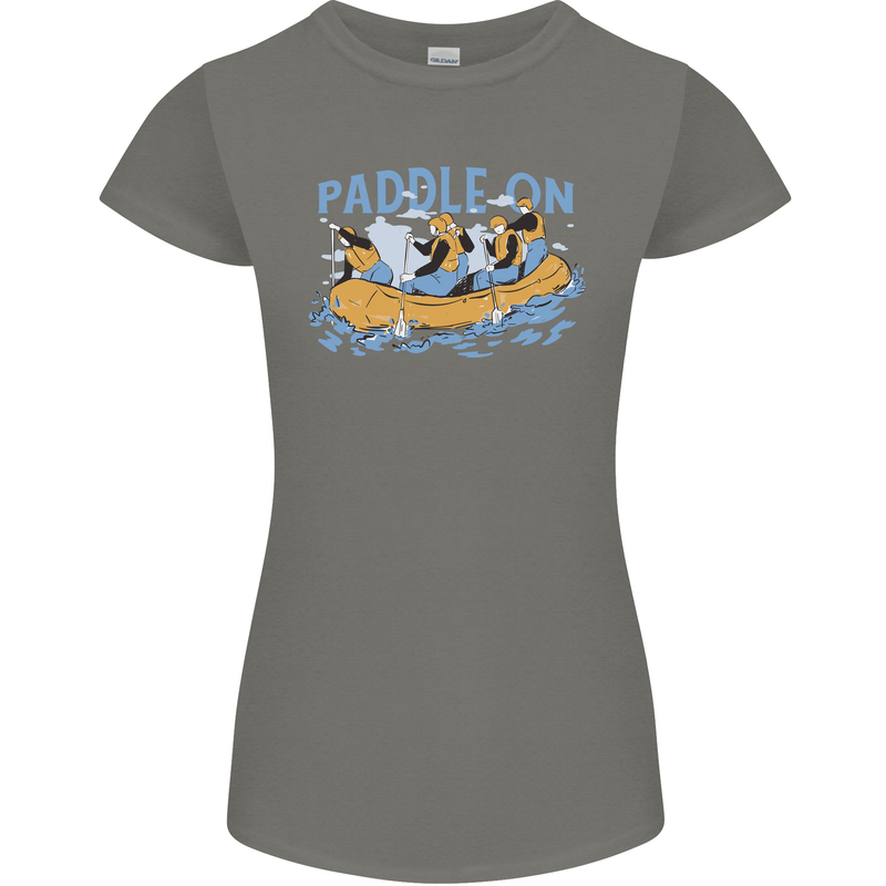 White Water Rafting Paddle On Whitewater Womens Petite Cut T-Shirt Charcoal