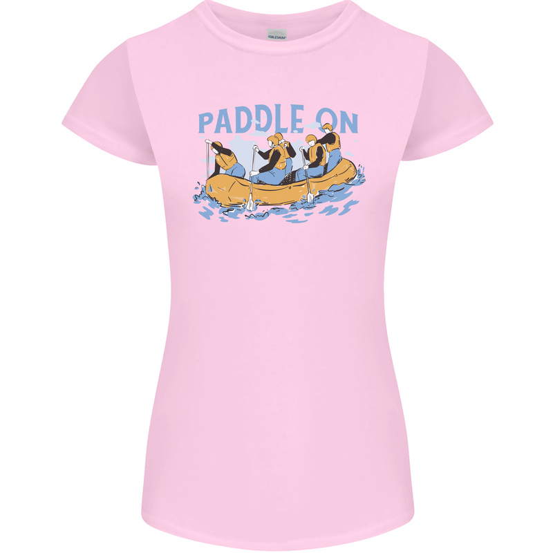White Water Rafting Paddle On Whitewater Womens Petite Cut T-Shirt Light Pink