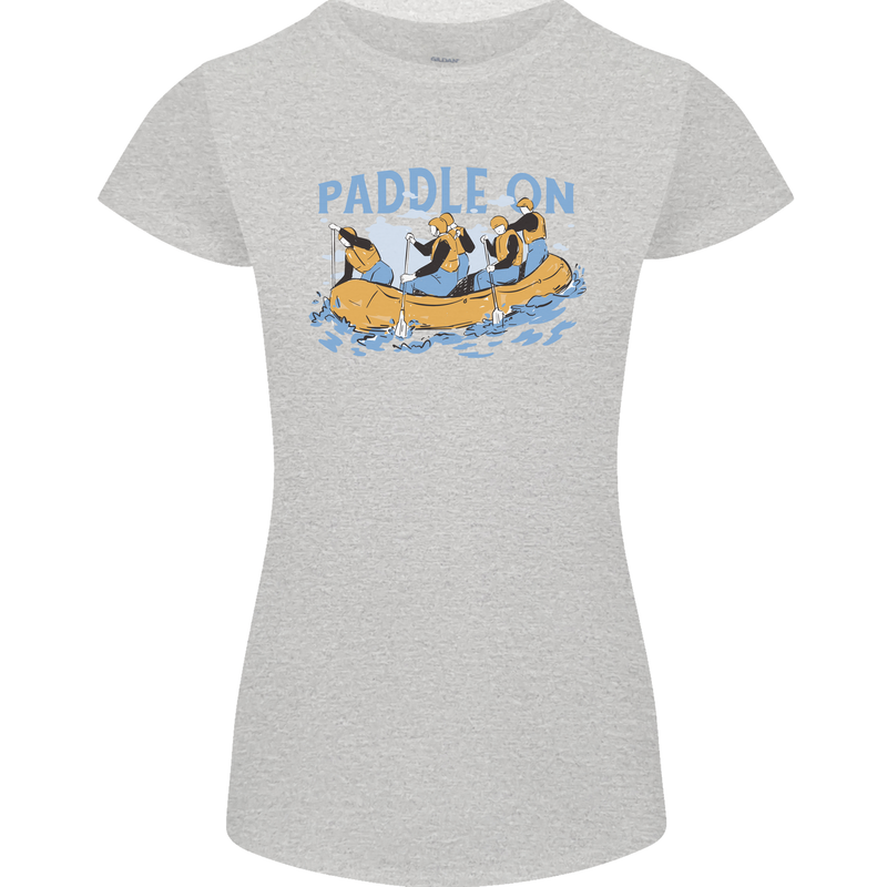 White Water Rafting Paddle On Whitewater Womens Petite Cut T-Shirt Sports Grey