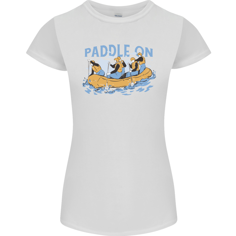 White Water Rafting Paddle On Whitewater Womens Petite Cut T-Shirt White