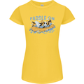 White Water Rafting Paddle On Whitewater Womens Petite Cut T-Shirt Yellow