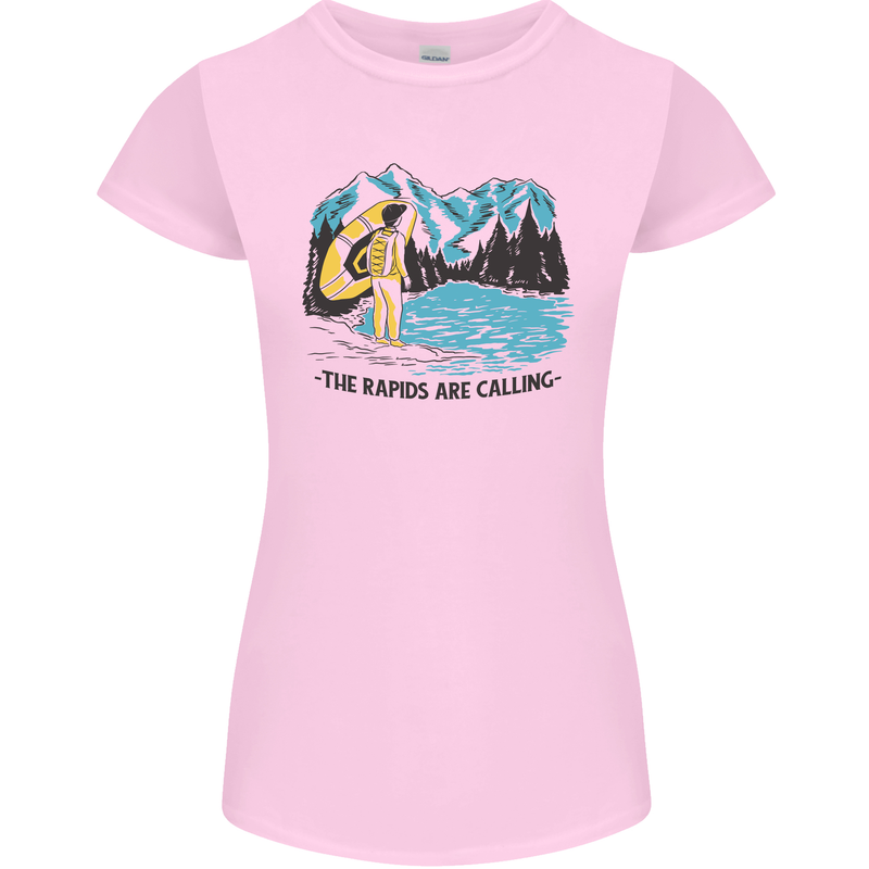 White Water Rafting Whitewater Rapids Calling Womens Petite Cut T-Shirt Light Pink